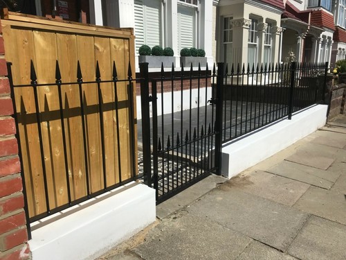 Metal fencing low wall - wall, steel
