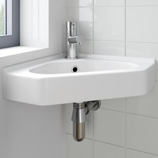 Wall Hung Corner Basin White -