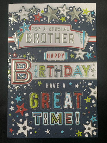 Brother birthday card stars - card,,
