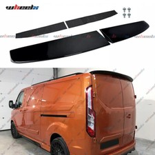 FOR FORD TRANSIT CUSTOM 12-22 GLOSS BLACK REAR TWIN BARN DOOR ROOF SPOILER LIP