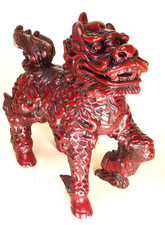 Cast Cinnabar Red Resin Foo