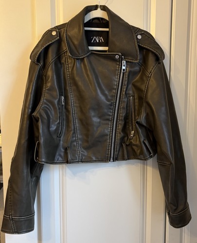 Ladies zara faux leather - l,
