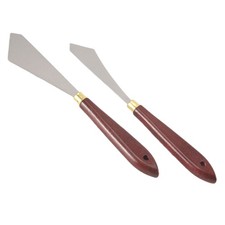 2 Pcs Painting Scraper  Stainless Steel Painting Mixing Scrapers Palette4120
