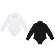 Boys Kid Dance Shirt Rompers Leotard Dress Shirts Bodysuit for Latin Ballroom UK
