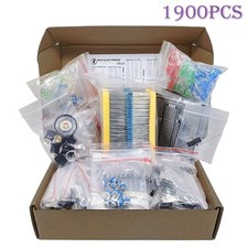 Electronic Component Kits Assortment Capacitors LED Transistors Resistors DC PCB