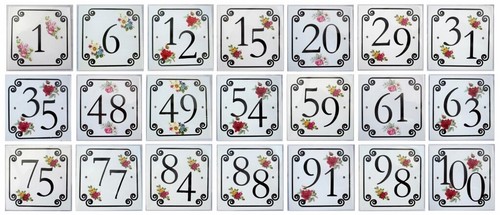 Flat house door number - number, 6"