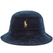Polo Ralph Lauren Mens Corduroy Pony Bucket Hat | Navy Blue Cord | L/XL