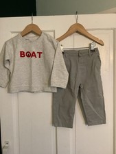 ZARA, LITTLE WHITE COMPANY BABY BOYS 12-18 MONTHS CHINOS JUMPER OUTFIT