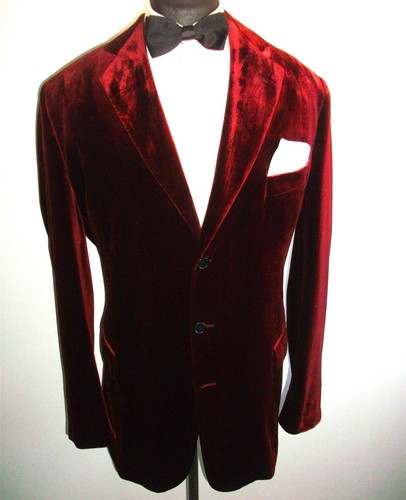 Red wine velvet suit - red,