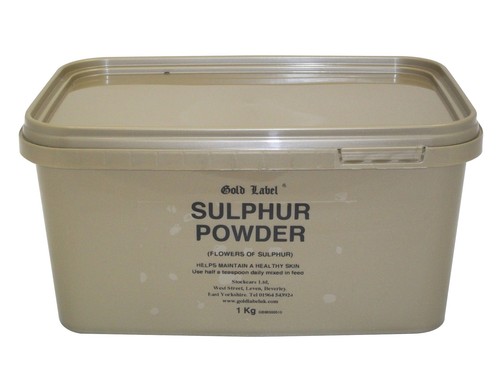 Gold label sulphur powder - label,