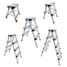 Heavy Duty Double Sided Aluminium Stool Step Ladder Lightweight Portable Folding