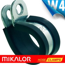 RUBBER LINED STAINLESS STEEL P CLIPS W4 304 - MIKALOR P CLIPS EPDM RUBBER LINED