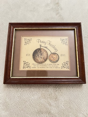 Vintage framed penny farthing - penny,