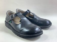 KICKERS Black Leather T Bar