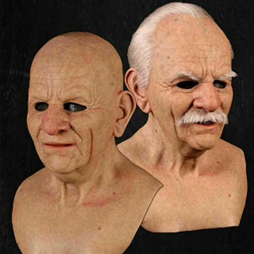 Old man mask latex halloween - old,