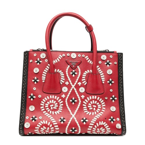 Prada embroidered saffiano - prada,