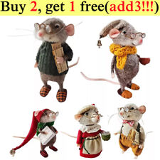 Cute Needle Felted Mouse Handmade Winter Christmas Home Decorations Mouse Gifts~