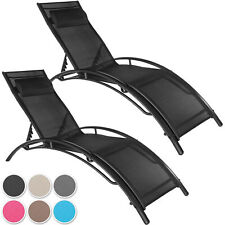 Sun Loungers Sun Lounger Set Of 2 Aluminium Garden Furniture Chairs