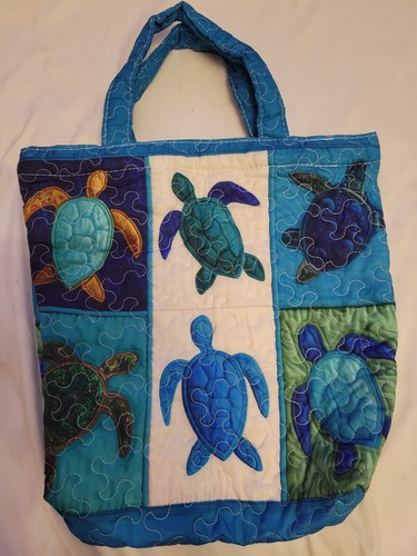 Quilted fabric tote bag - fabric,