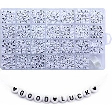 1400 Pcs Letter Beads Heart Beads 4x7mm Alphabet for Jewelry Making Bracelets