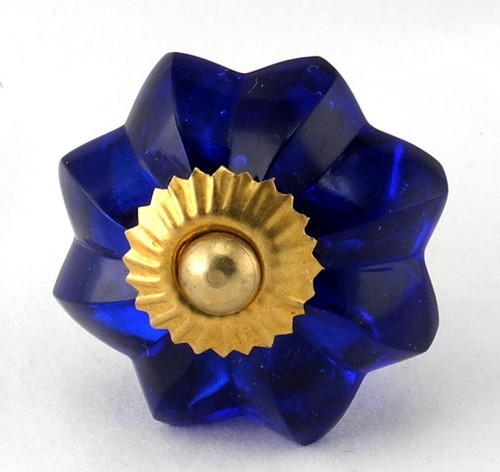 Cobalt blue flower shaped cut - flower,