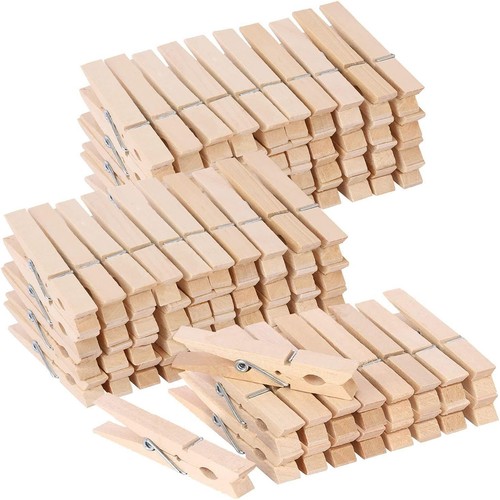 100 wooden clothes pegs - wooden,
