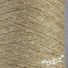 UNIQUE SILK LINEN FLECK YARN 400g CONE MACHINE KNITTING WEAVING NATURAL OATMEAL
