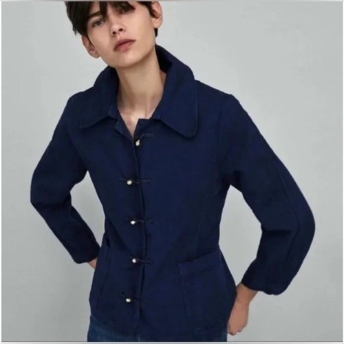 Zara navy blue - navy, cotton