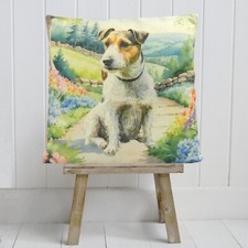 Wirehair Jack Russell Terrier Cushion Cover Decorative Watercolour Novelty Gift