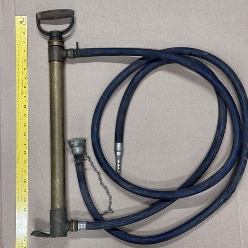 Vtg brass hand pump with - brass,