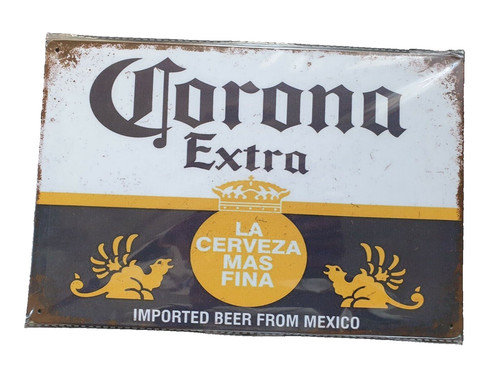 Corona label metal sign - corona,