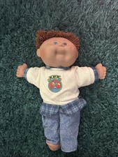 Vintage Cabbage Patch Kids Boy Doll With Brown Hair And Blue Eyes