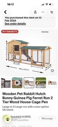 Wooden pet rabbit hutch bunny - wooden,