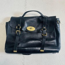 MULBERRY Alexa 3-Way Black Leather Handbag Shoulder Bag Authentic