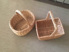 2x Wicker shopping baskets