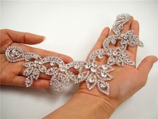 Rhinestone Dancing Dress Applique Crystal Wedding Trim Costume Neckline Motif