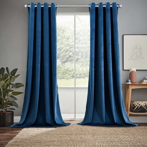 Velvet top grommet curtains - top,