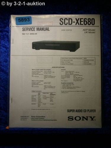 Sony service manual scd xe680 - sony,