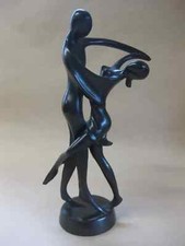 Vintage Abstract Figure of a Dancing Couple ~ Black ~ 25 cm Tall