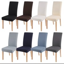 Dining Chair Seat Covers Slip Stretch Wedding Banquet Party Removable UK Seller