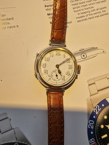 Longines silver trench watch
