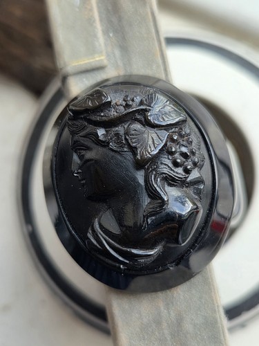 Antique whitby jet cameo - antique,