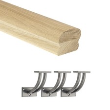 Oak cottage loaf handrail with - cottage,