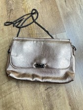 Topshop Metallic Rose Gold Shoulder Crossbody Bag - Chain Strap - Faux Leather