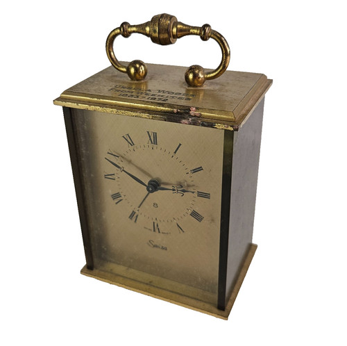Swiza vintage brass desk clock - vintage,