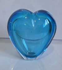 Murano Blue Heart Vase, Mid