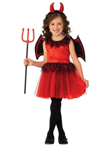Girls devil costume - red, tutu