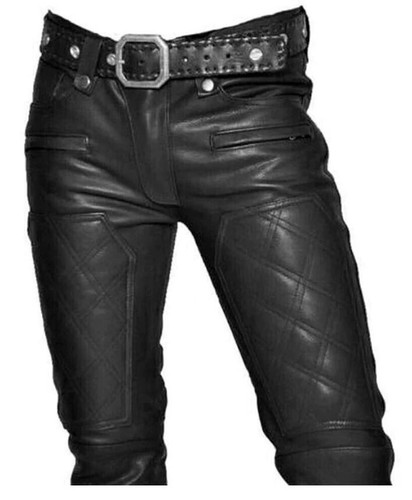 Mens black leather pants - leather,