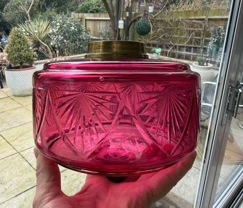 Antique cranberry star cut - cranberry,