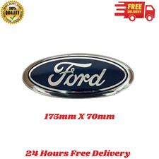 FORD Focus 175mm X 70mm Blue Rear Bonnet Badge Emblem Fits Cmax Free Shipping UK